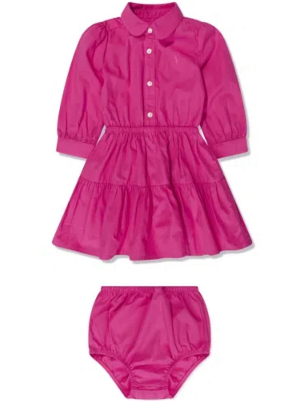 Ralph Lauren Fuschia Cotton Tiered Shirt Dress size 18M